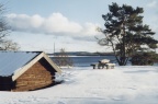 1055 Vinterbild Hembygdsgården Södra Sand 1997