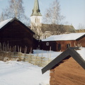 1057 Vinterbild Södra Sand o kyrkan 1997